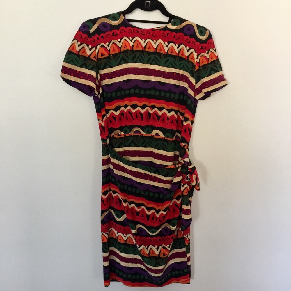 100% Silk Maggy London Silk Wrap Dress
